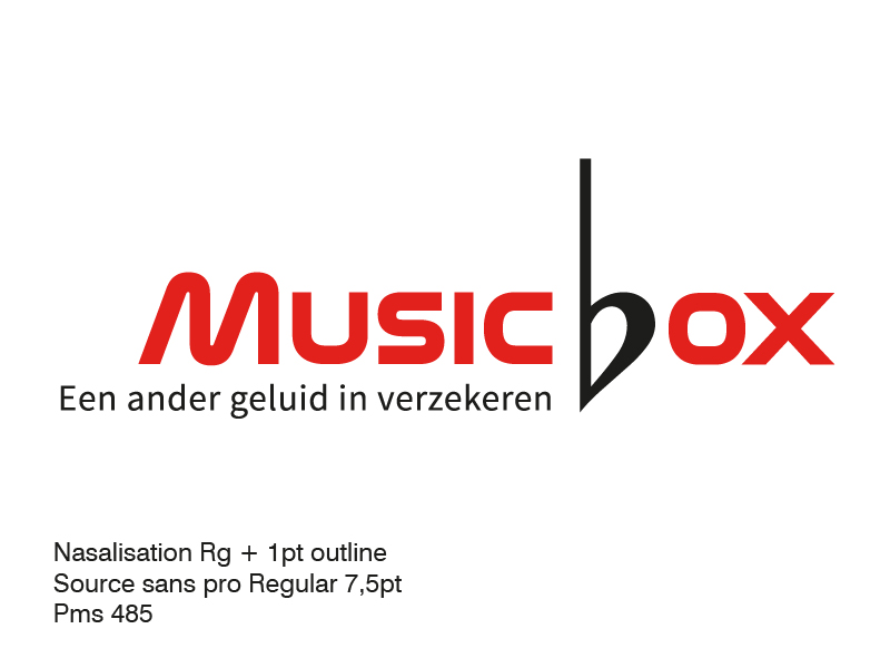Musicbox verzekeringen logo design strategie